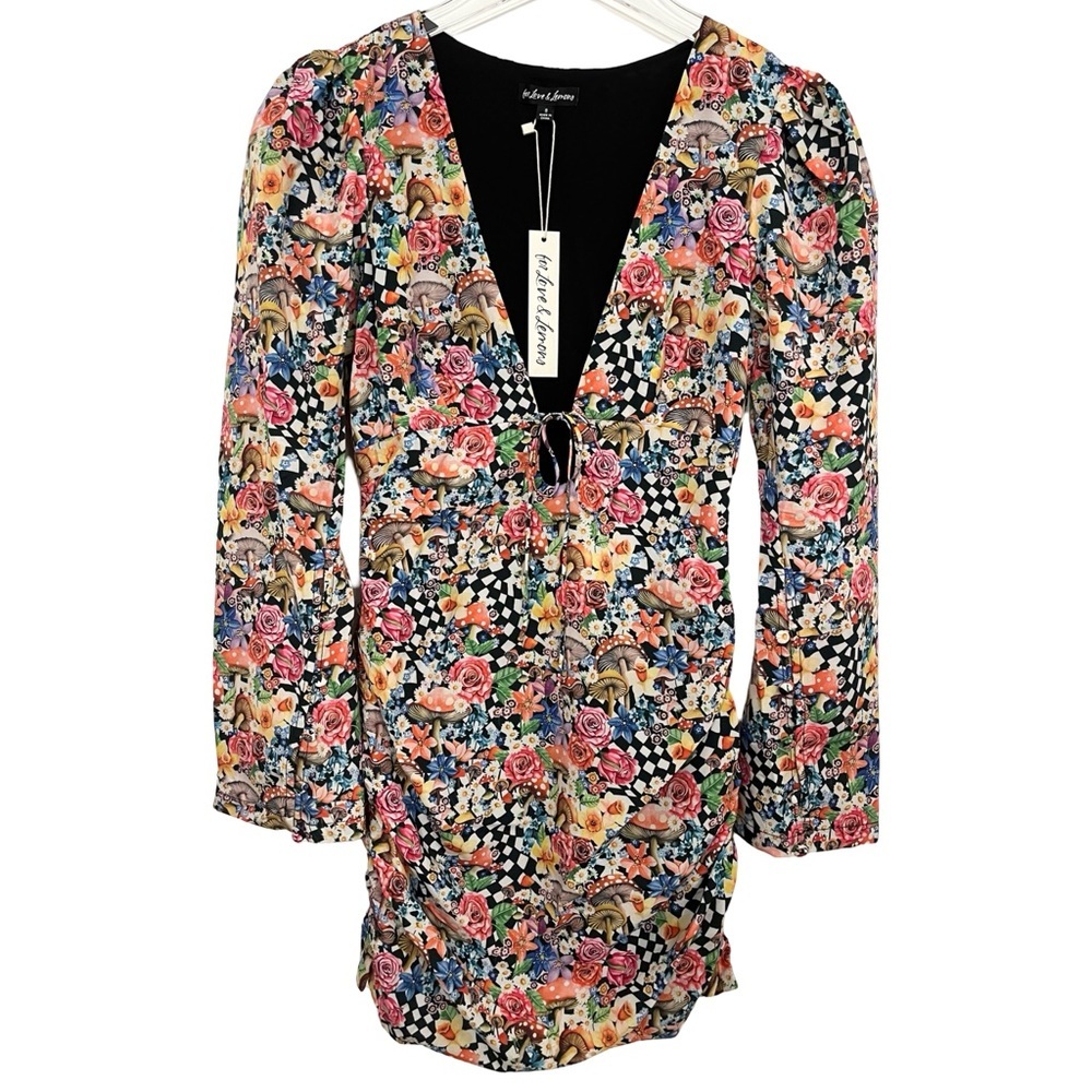 For Love & Lemons | June Cape Checkered Mini Dress - Size Small (NWT)
